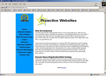 History - Chronological Order of Personal Websites